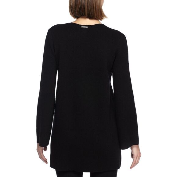 New! MICHAEL KORS Women's Wool-Blend Long Black Cardigan Sweater With Pockets - Picture 4 of 5